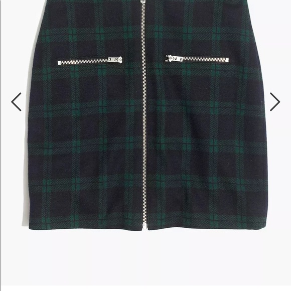 MADEWELL plaid felt skirt with zipper, size 2 - Picture 2 of 5